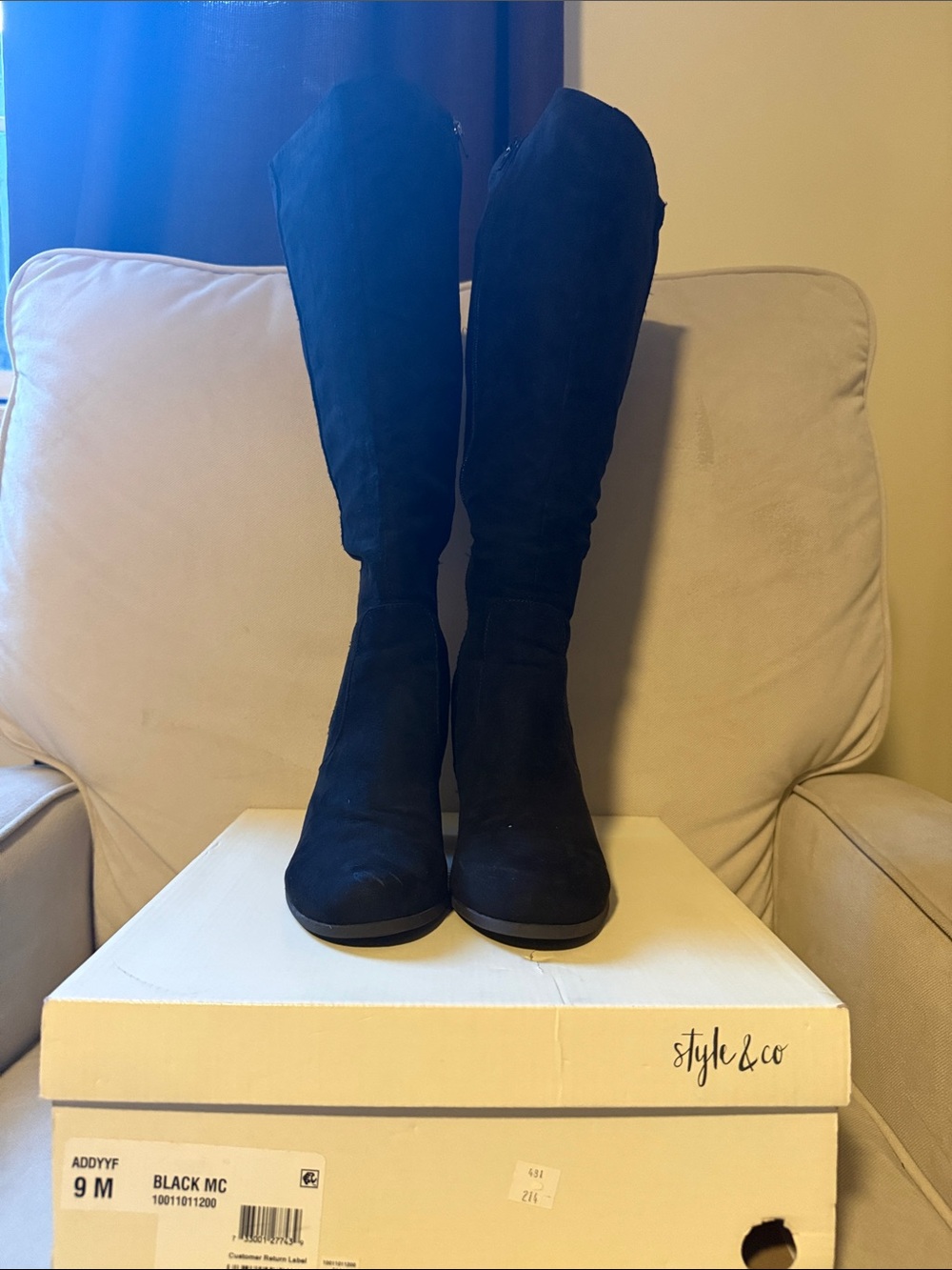 Style & Co. Black Over-the-Knee Suede Boots